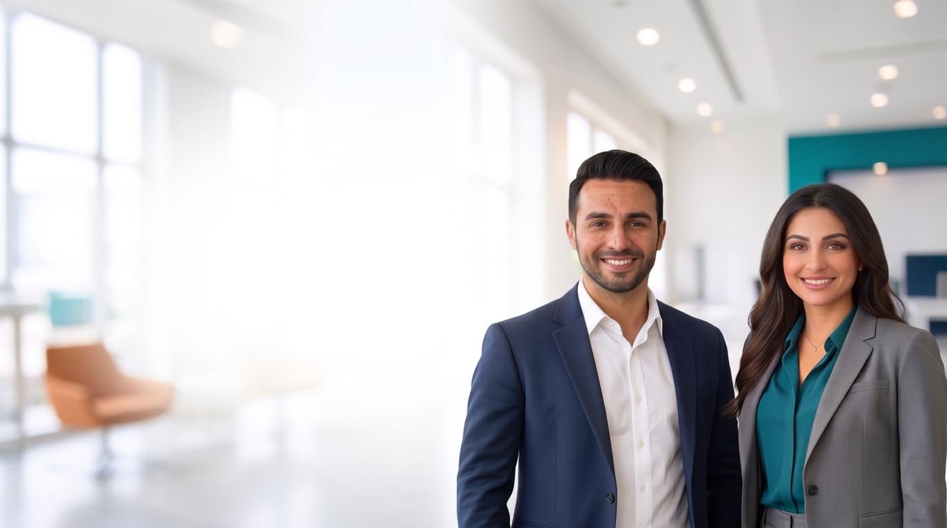 Two Nukhba Elite Network consultants in their Beirut office